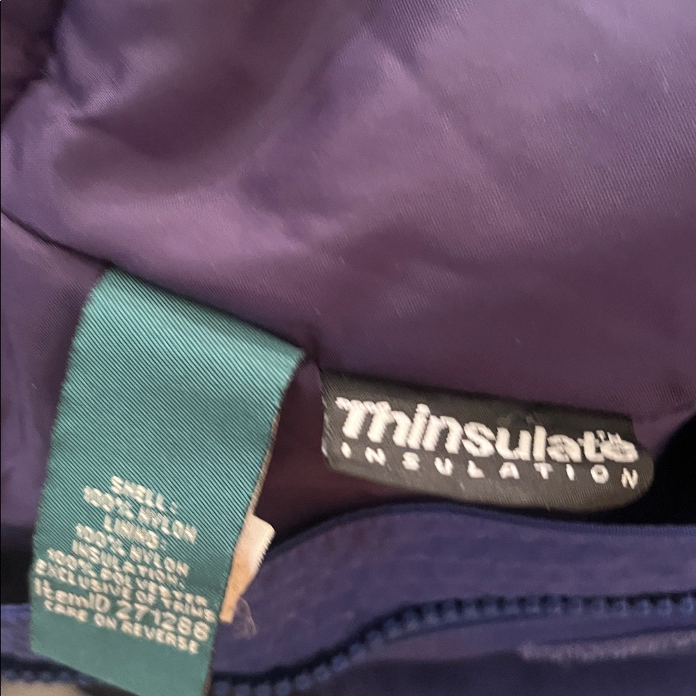 L.L. Bean Blue and Black Toddler Snowsuit Hooded One-Piece (2T) - Picture 7 of 8